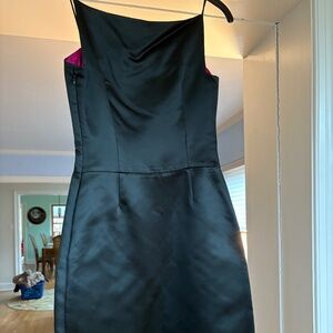Elle Tahari Black Satin Little Black Dress 2